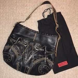Cole Haan Leather Grommeted Hobo Bag
